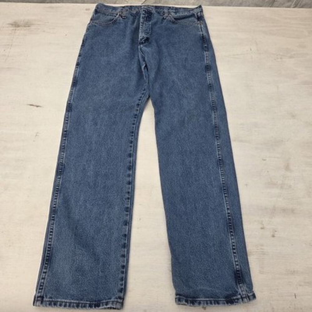 WRANGLER Bootcut Straight Jeans Men 36x34 Med Wash Cotton Denim 1013MWZGK